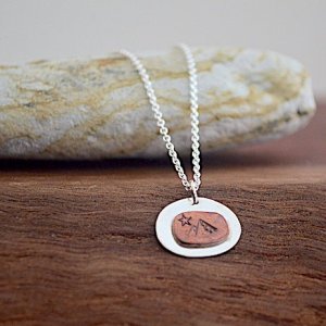 Sterling Silver + Copper Mountain Necklace